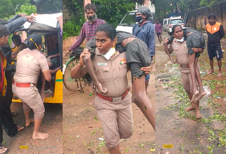 202111111824487667 Woman inspector in Chennai rescues unconscious man from SECVPF