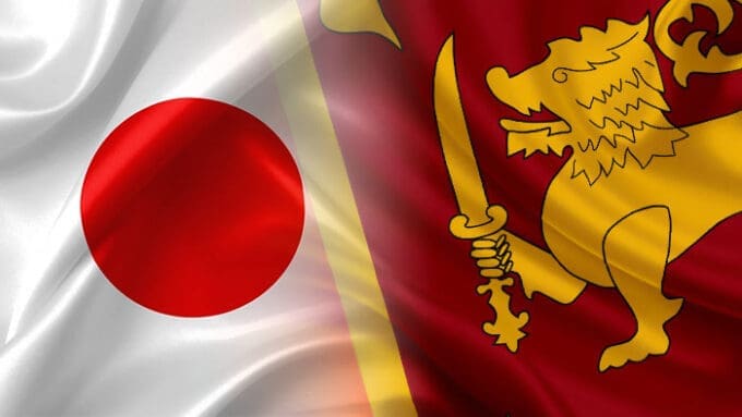 japan sri lanka flags