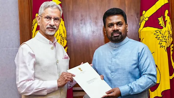 External Affairs Minister S Jaishankar calls on Sri Lankan President Anura Kumara Dissanayake in Colombo on Tuesday. ANI