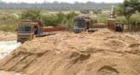 sand mining lorries